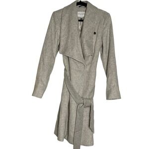 Cole Haan Signature Wool Blend Shawl Collar Belted Coat Size 8